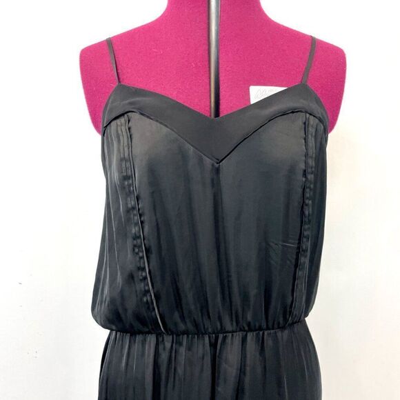 H&M Black Spaghetti Strap Slipon Midi Dress sz 10 - Picture 2 of 7